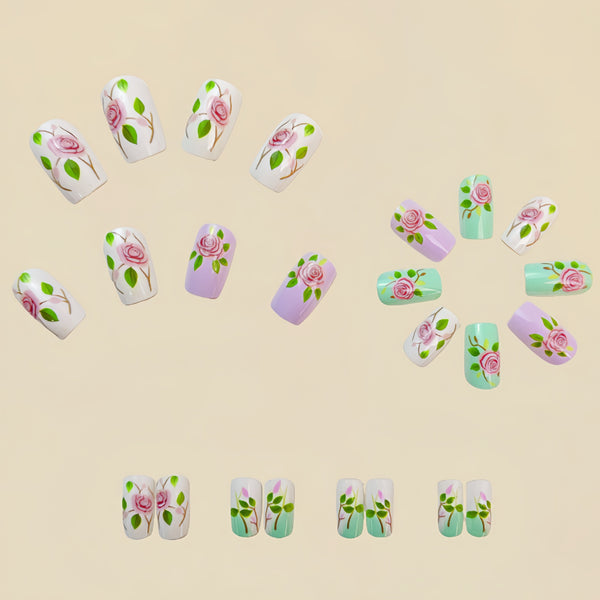 12 Sizes-24 Pcs Press On Nails Y638