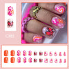 12 Sizes-24 Pcs Press On Nails C385