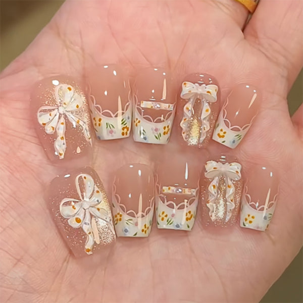 12 Sizes-24 Pcs Press On Nails JL0681