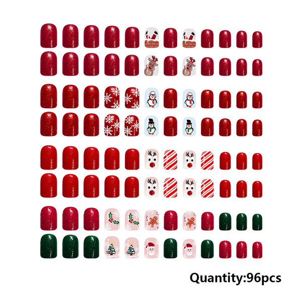 96 Pcs Press On Nails Xmas-1-96pcs