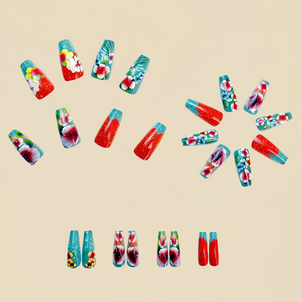 12 Sizes-24 Pcs Press On Nails Y657