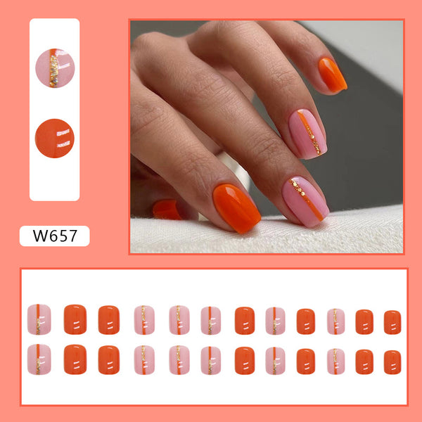 12 Sizes-24 Pcs Press On Nails W657