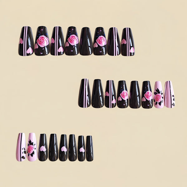 12 Sizes-24 Pcs Press On Nails Y1170