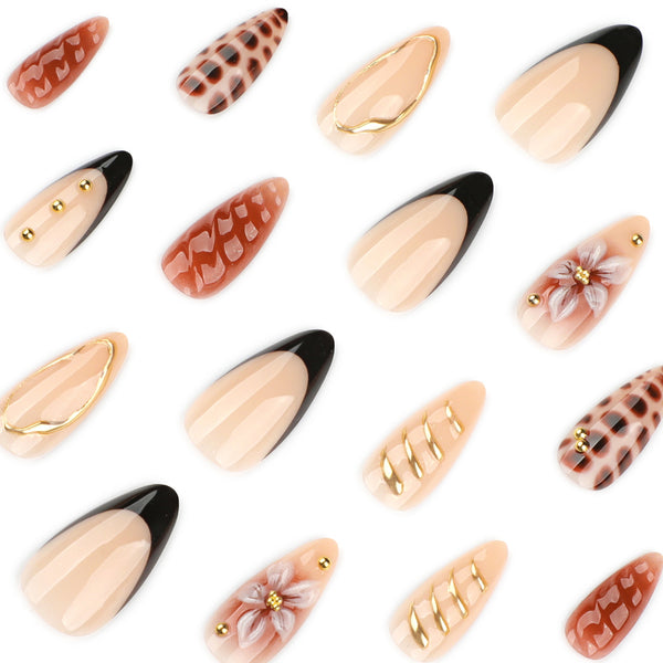 12 Sizes-24 Pcs Press On Nails JP4087