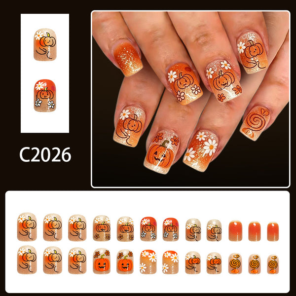 12 Sizes-24 Pcs Press On Nails C2026