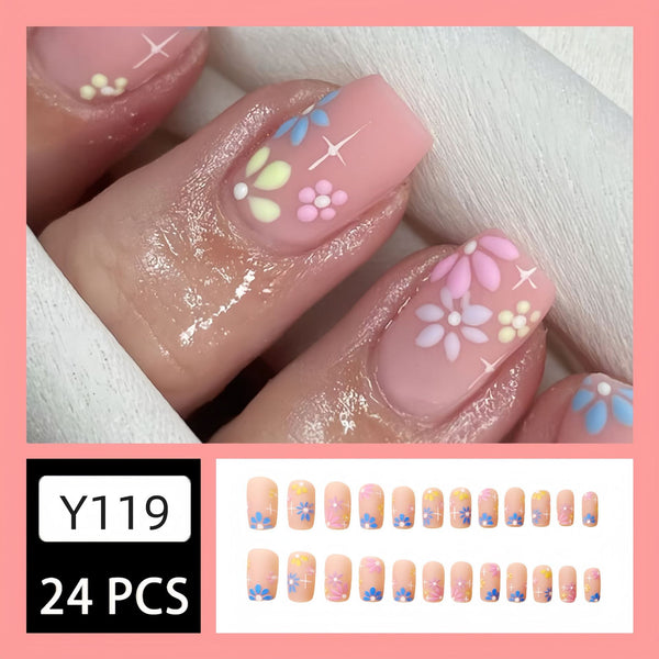 12 Sizes-24 Pcs Press On Nails Y119