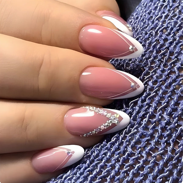 12 Sizes-24 Pcs Press On Nails D015