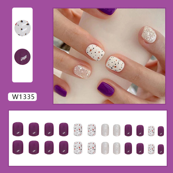 12 Sizes-24 Pcs Press On Nails W1335