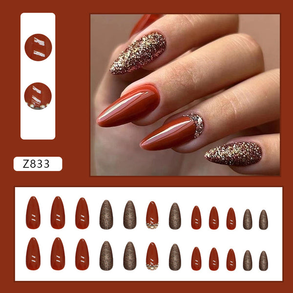 12 Sizes-24 Pcs Press On Nails Z833