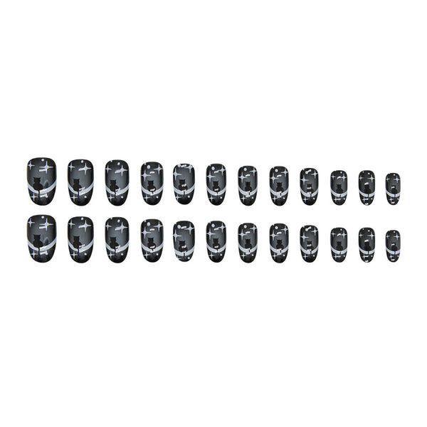 12 Sizes-24 Pcs Press On Nails W1131