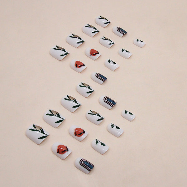 12 Sizes-24 Pcs Press On Nails W1474