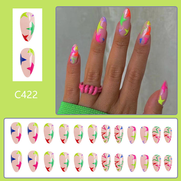 12 Sizes-24 PcsPress On Nails C422