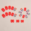 12 Sizes-24 Pcs Press On Nails W1378