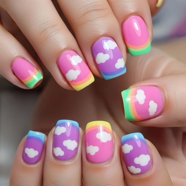 12 Sizes-24 Pcs Press On Nails Y1870
