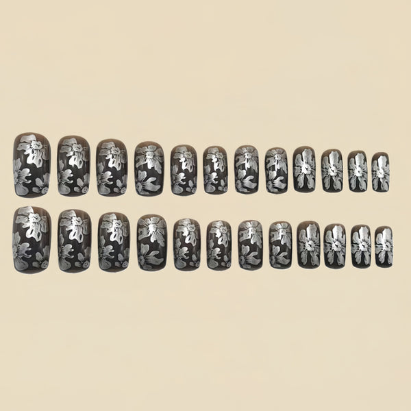 12 Sizes-24 Pcs Press On Nails Y1563