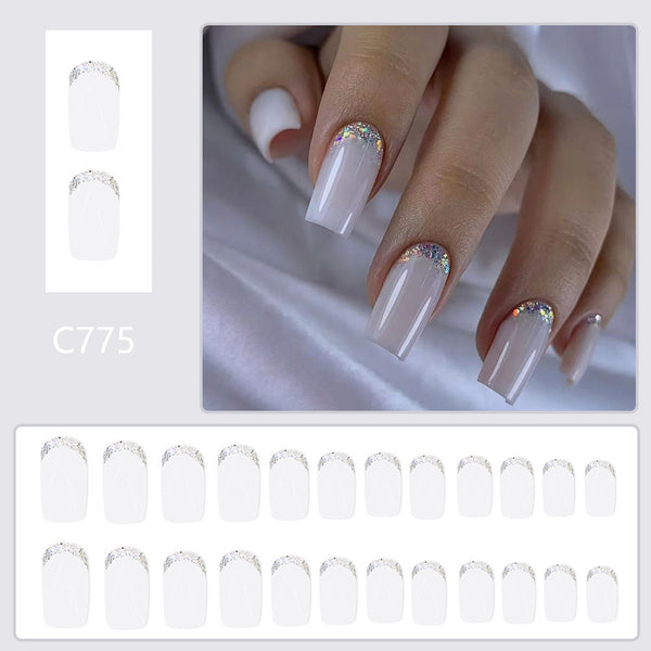 12 Sizes-24 Pcs Press On Nails C775