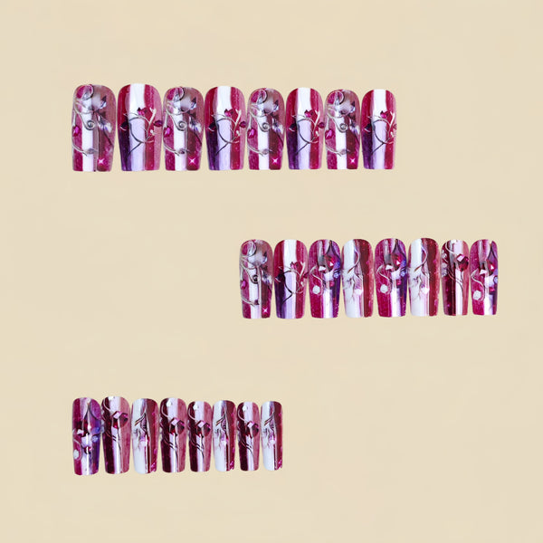 12 Sizes-24 Pcs Press On Nails Y1885