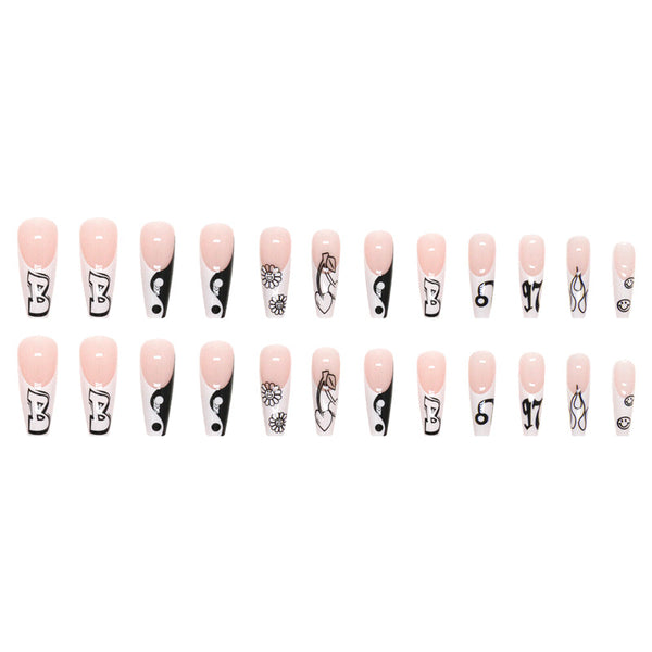12 Sizes-24 Pcs Press On Nails W241