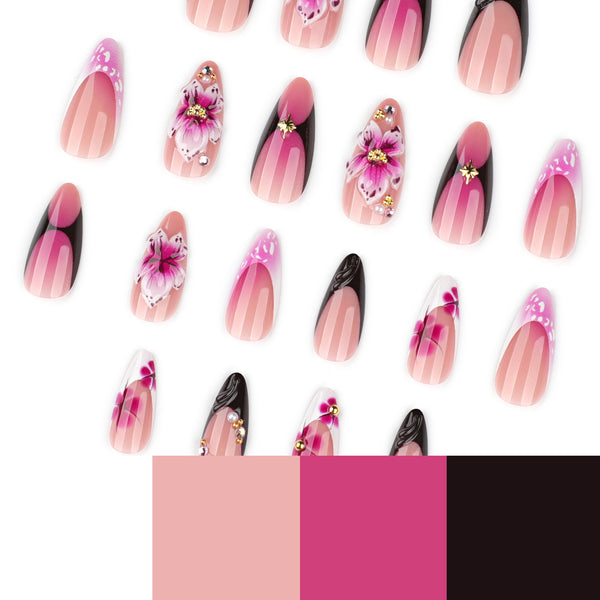 12 Sizes-24 Pcs Press On Nails JP4226