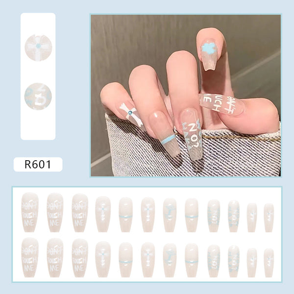 12 Sizes-24 Pcs Press On Nails R601