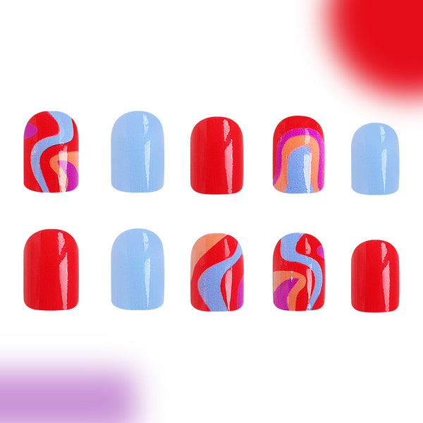 12 Sizes-24 Pcs Press On Nails C421