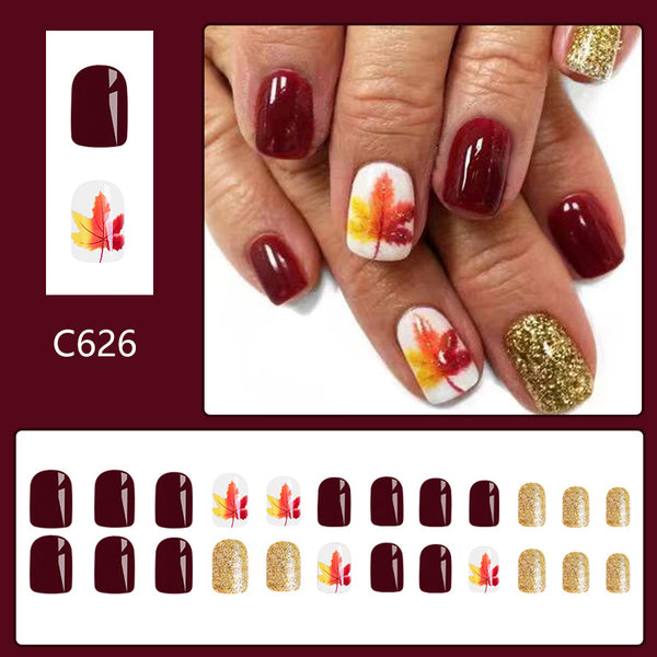 12 Sizes-24 Pcs Press On Nails C626