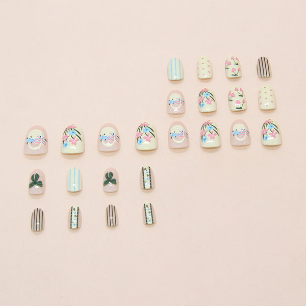12 Sizes-24 Pcs Press On Nails W1971