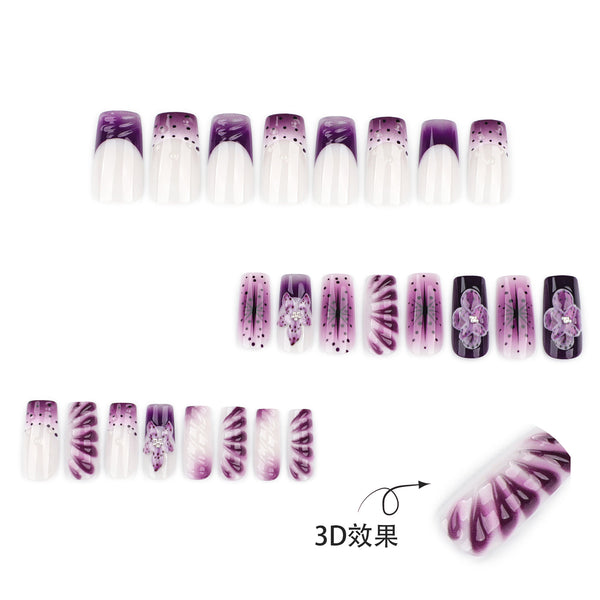 12 Sizes-24 Pcs Press On Nails JP4268