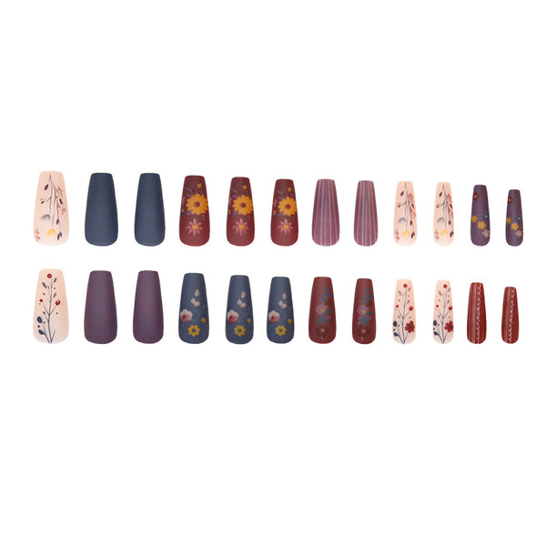 12 Sizes-24 Pcs Press On Nails W1809