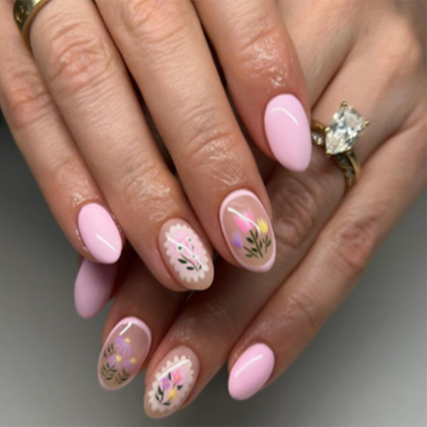 12 Sizes-24 Pcs Press On Nails W1943