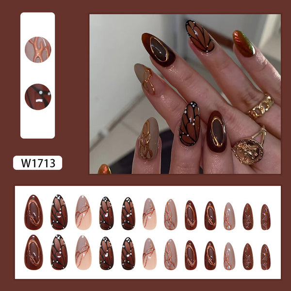 12 Sizes-24 Pcs Press On Nails W1713