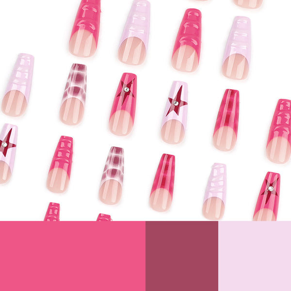 12 Sizes-24 Pcs Press On Nails JP3238