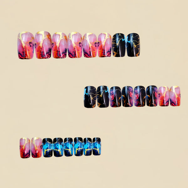 12 Sizes-24 Pcs Press On Nails Y1469