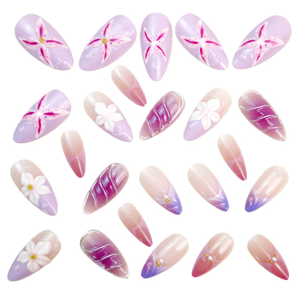 12 Sizes-24 Pcs Press On Nails Y1391