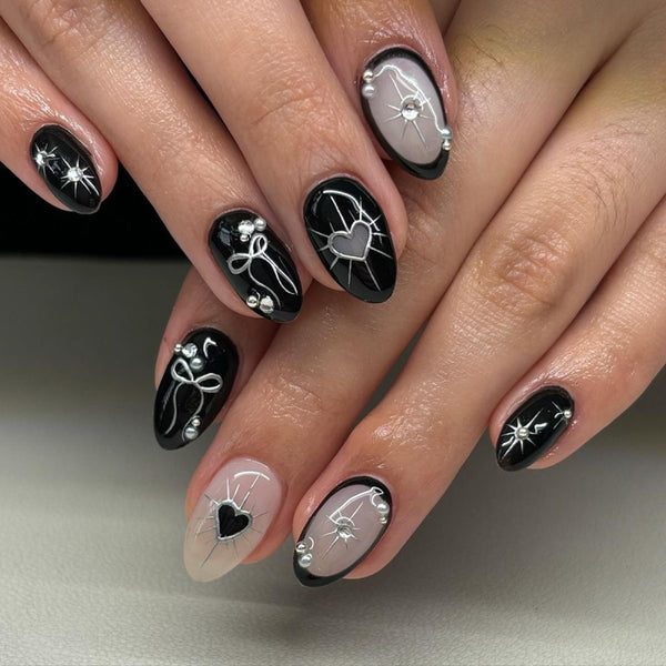 12 Sizes-24 Pcs Press On Nails JP4163
