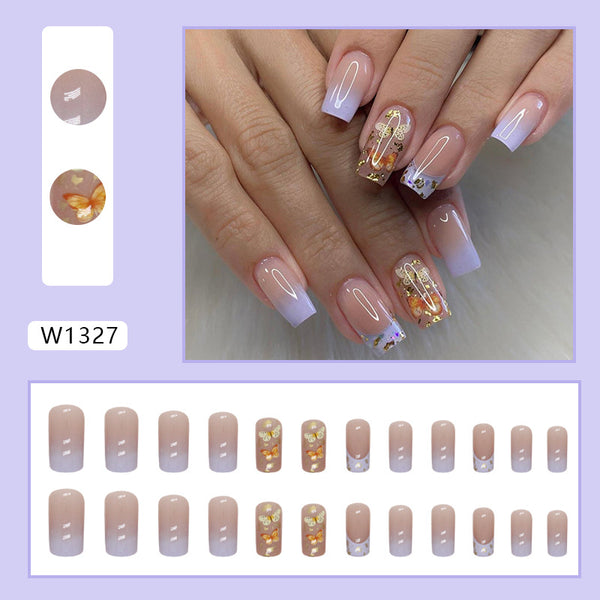 12 Sizes-24 Pcs Press On Nails W1327