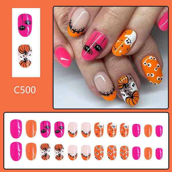 12 Sizes-24 Pcs Press On Nails C500