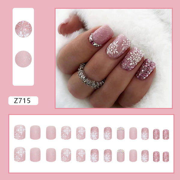12 Sizes-24 Pcs Press On Nails Z715