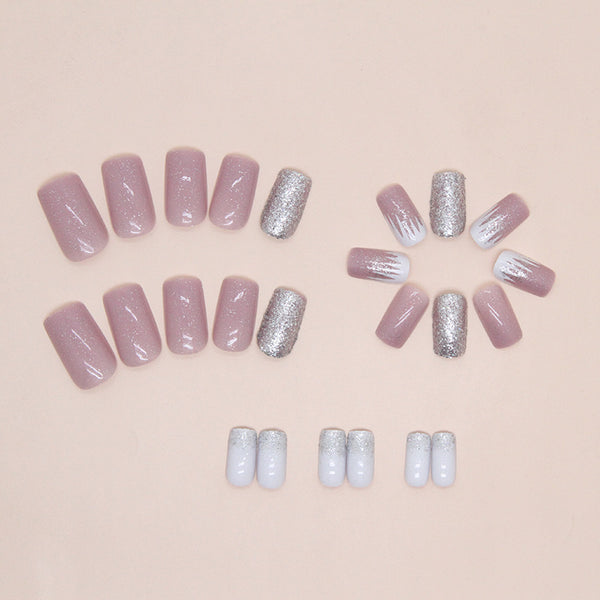 12 Sizes-24 Pcs Press On Nails W1481