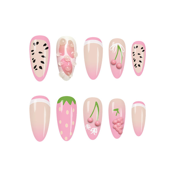 12 Sizes-24 Pcs Press On Nails C1625