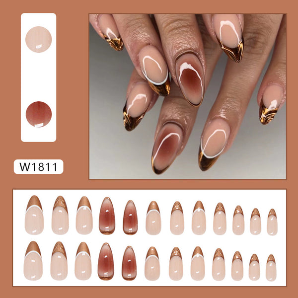 12 Sizes-24 Pcs Press On Nails W1811