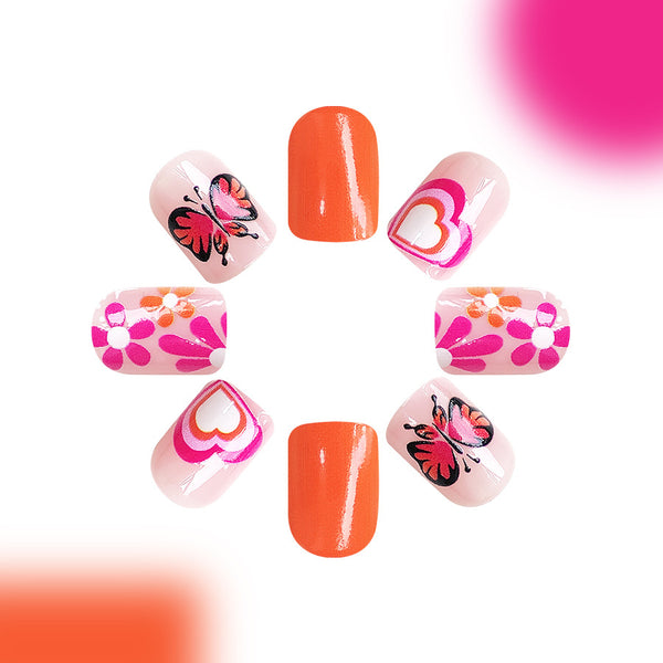 12 Sizes-24 Pcs Press On Nails C385