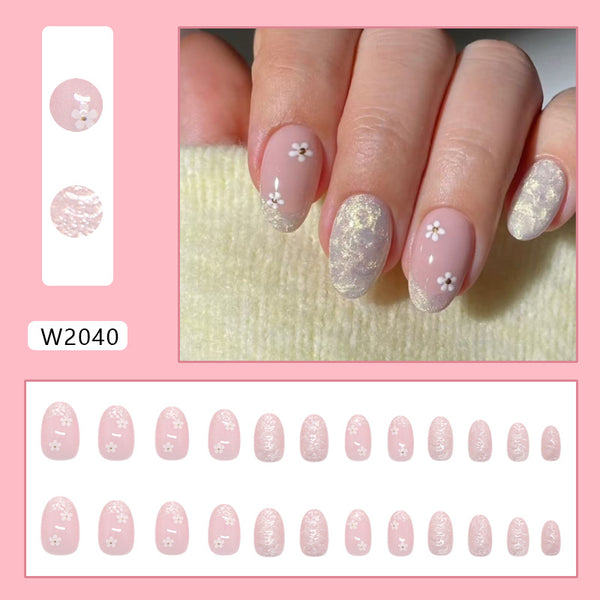 12 Sizes-24 Pcs Press On Nails W2040