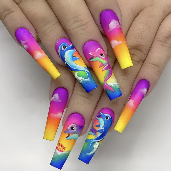 12 Sizes-24 Pcs Press On Nails Y215