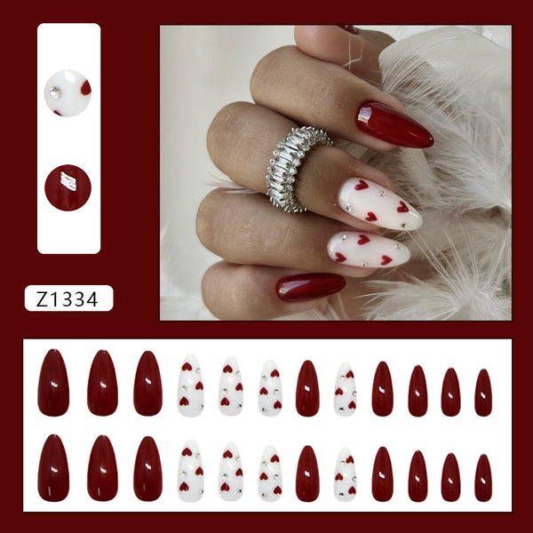12 Sizes-24 Pcs Press On Nails Z1334