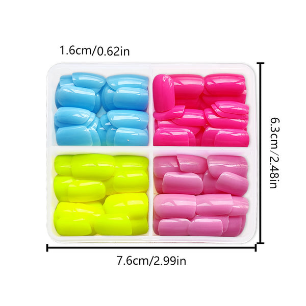 96 Pcs Press On Nails Solid-5-96pcs
