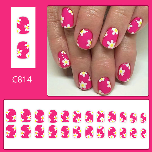 12 Sizes-24 Pcs Press On Nails C814
