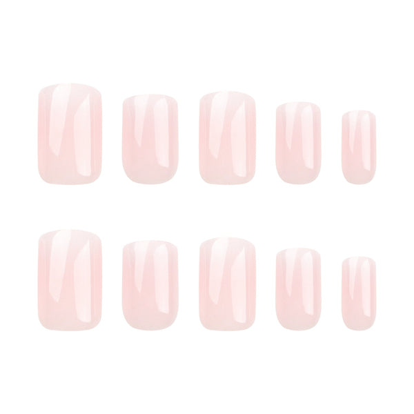 Glossy Medium Pink Square Press on Nails
