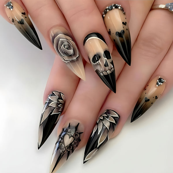 12 Sizes-24 Pcs Press On Nails Y861