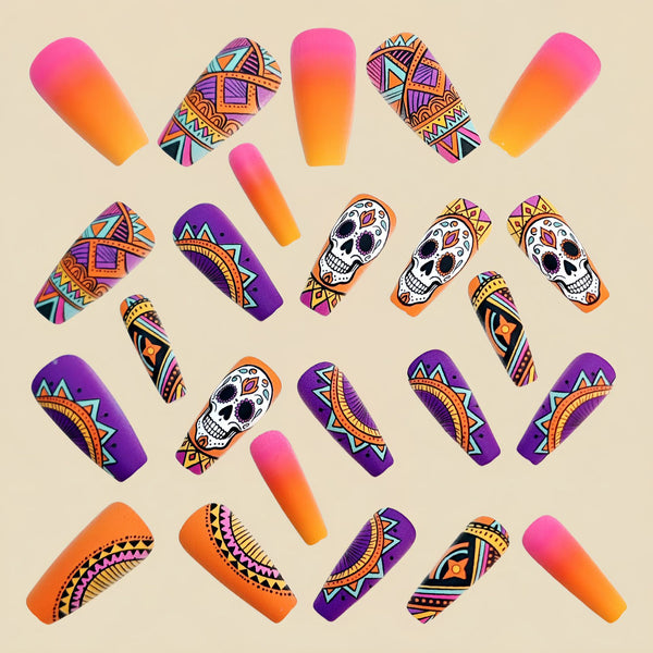 12 Sizes-24 Pcs Press On Nails Y1180